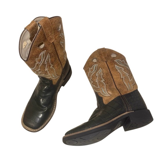 OLD WEST CROC cowboy western  boots boys size 3 - Picture 5 of 17